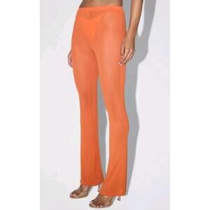 Khy, Mesh Stretch Nylon Sexy Low Rise Pant Size M ORANGE COLOR NWT #X